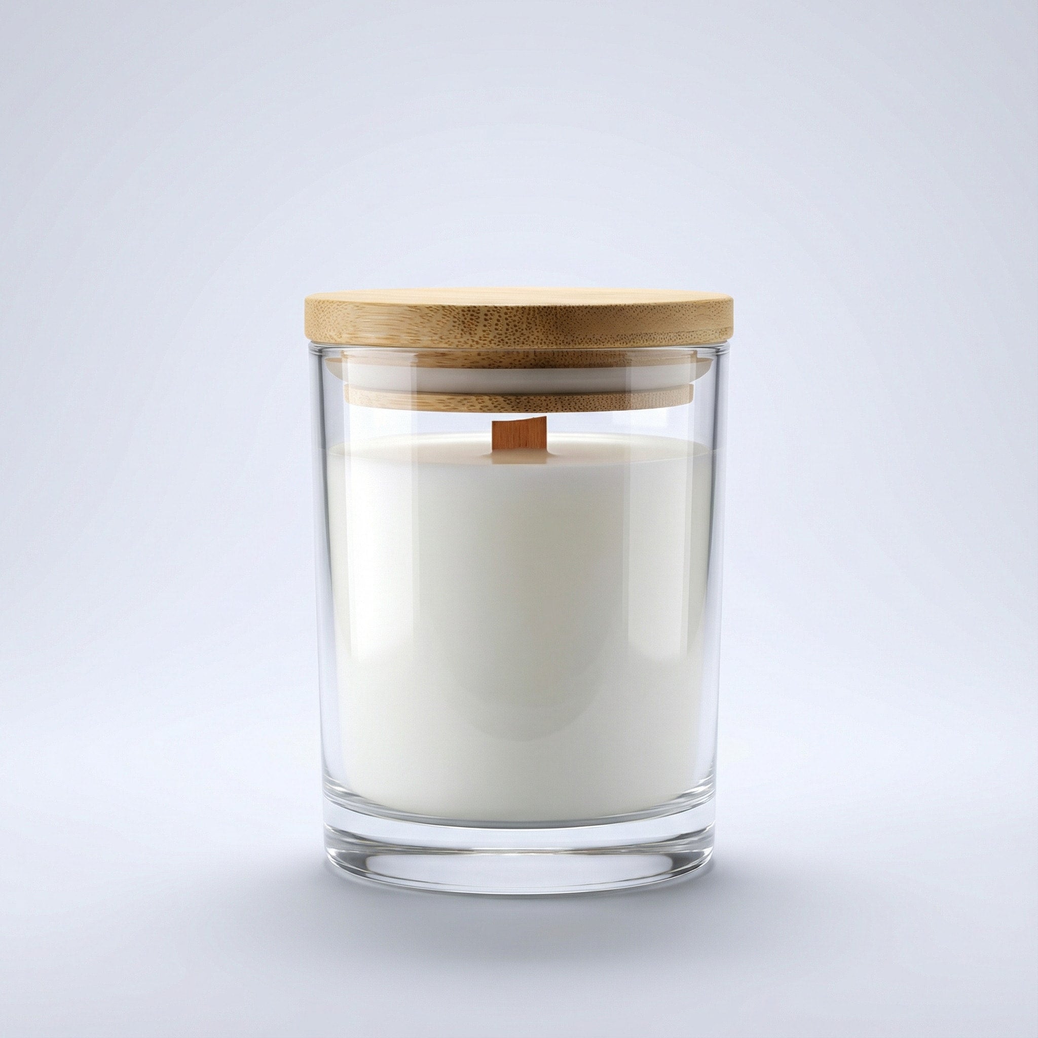 נר שקוף עם מכסה עץ