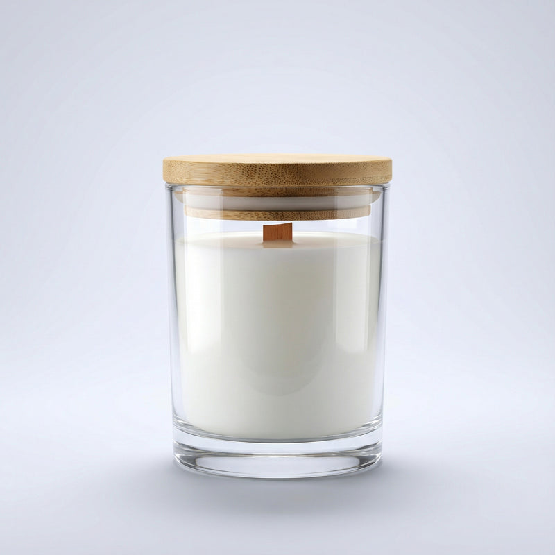 נר שקוף עם מכסה עץ